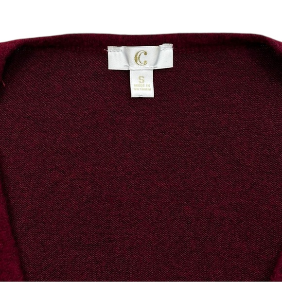 C Label Burgundy Knit Open Front Cardigan Women's S - Picture 2 of 6
